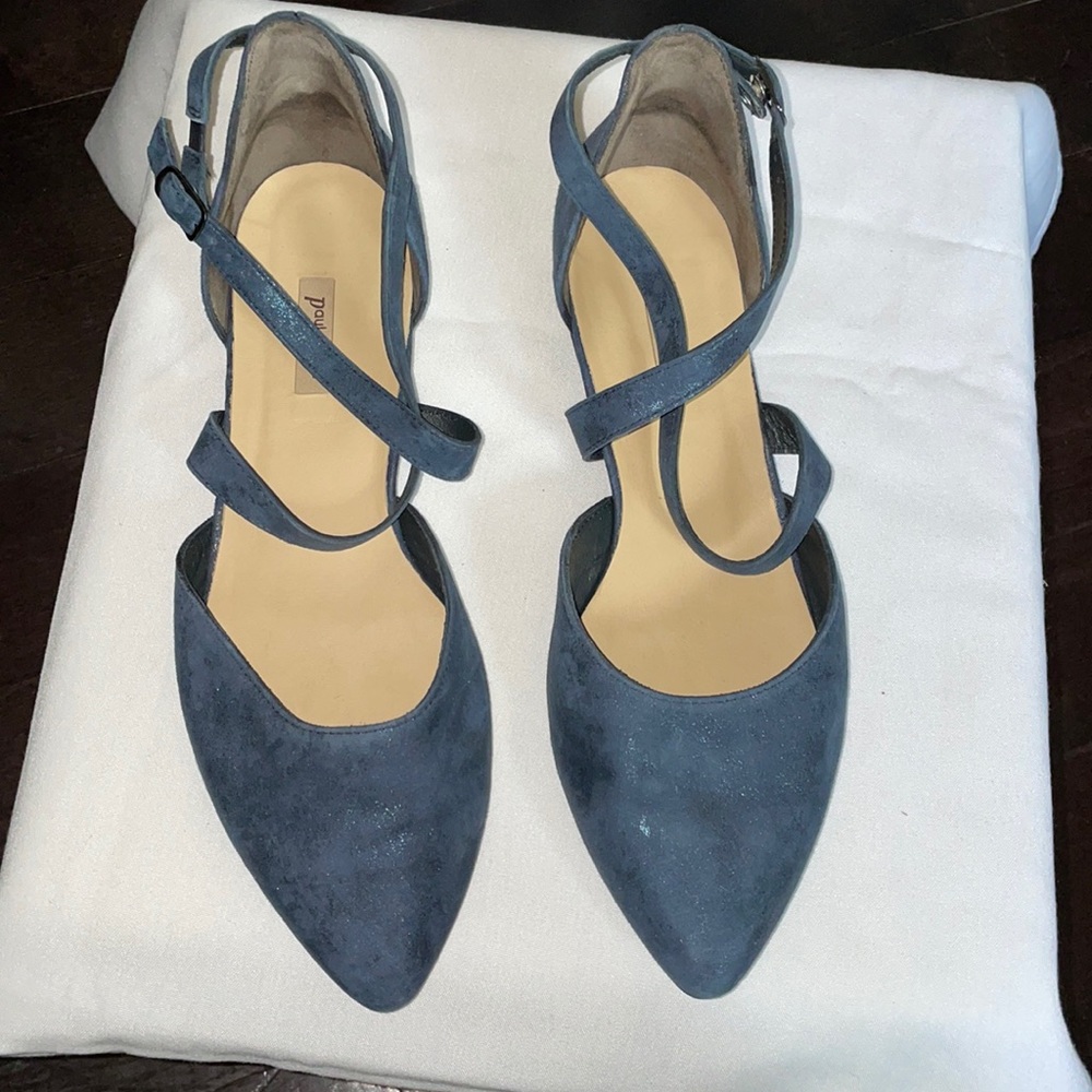Paul Green navy flats with strap